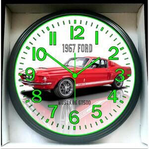 1967 Ford Mustang GT500 Glow In The Dark Wall Clock New!